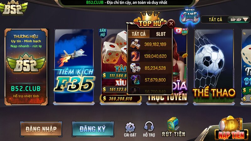 Kho game đổi thưởng phong phú của B52CLUB