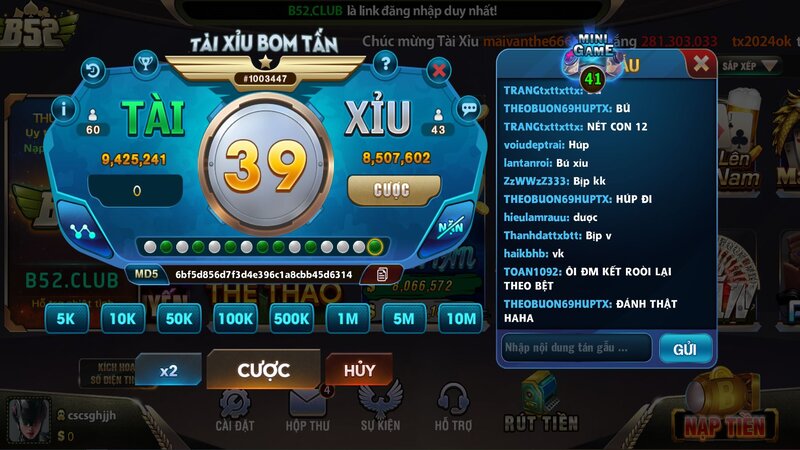 Giới thiệu game Tài Xỉu Bom Tấn B52 CLUB
